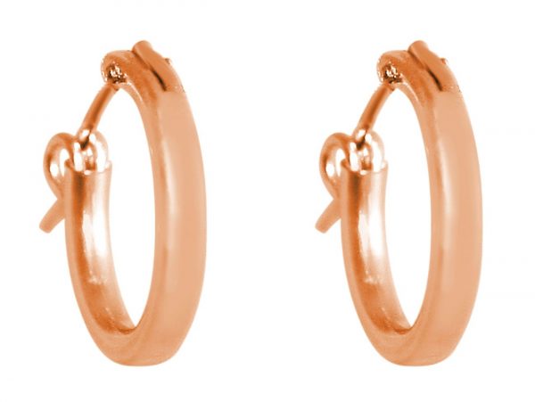 GEMSHINE 925 Silber rose vergoldete Creolen Ohrringe im klassischen Design in Größen 12 mm - 40 mm. Made in Madrid / Spanien, Ohrringe Diameter:15 – Bild 5