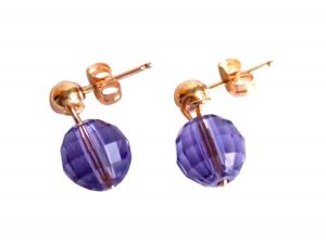 Gemshine - Damen - Ohrringe - *Tansanit* - Blau - Violett - Lila - Vergoldet - MADE WITH SWAROVSKI ELEMENTS® - 1 cm