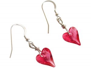 Gemshine  - Damen - Herz - Ohrringe - 925 Silber - Wild Heart - *Indian Pink* - Rosa - MADE WITH SWAROVSKI ELEMENTS® - 2 cm