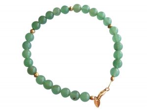 Gemshine - Damen - Armband - Aventurin - Grün - Vergoldet - 6 mm