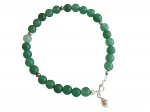 Gemshine - Damen - Armband - Aventurin - Grün - 925 Silber - 6 mm