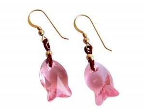 Gemshine - Damen - Ohrringe - Fisch - *Indicolite* - Blau - Vergoldet - MADE WITH SWAROVSKI ELEMENTS® - 2 cm